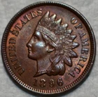 AU-UNC 1896 Indian Head Cent, Sharp specimen.