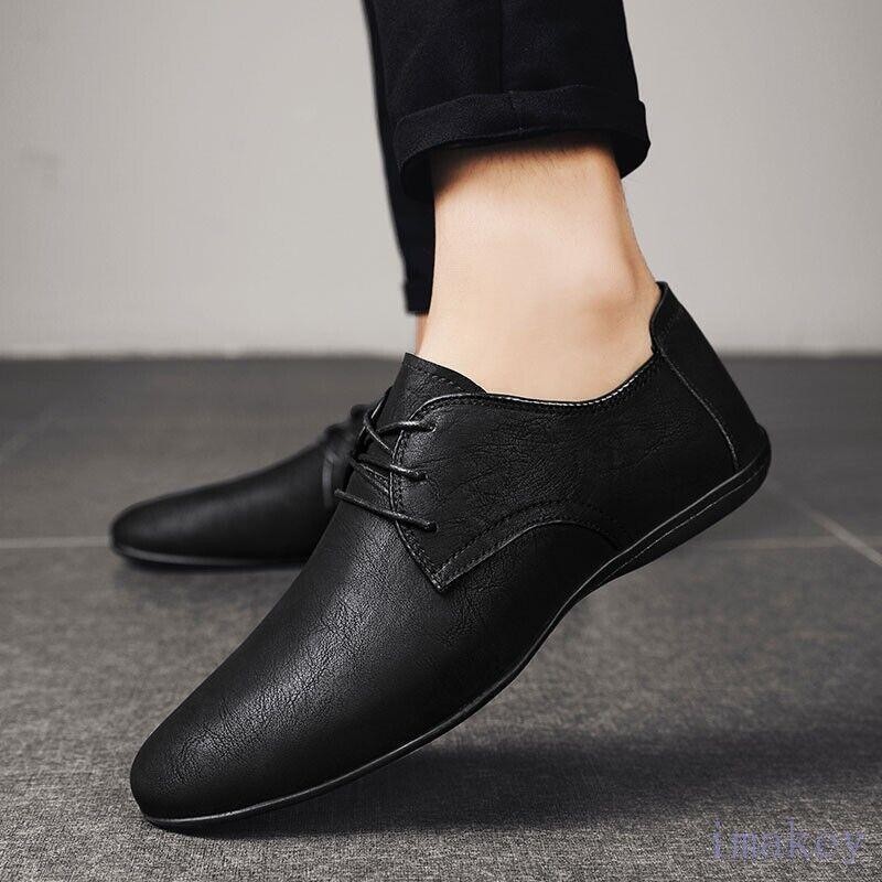 SAOLA Mocassino uomo punta tonda inglese stringato business formale Oxford scarpe pelle piatto