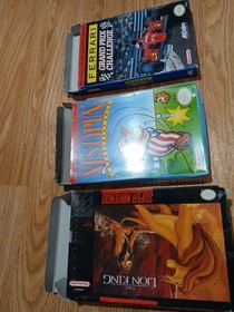 Nintendo FERRARI Grand Prix Challenge & NES OPEN GOLF + Supernintendo LION KING