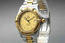 Exc+5 TAG Heuer 964.006 38mm 2000 DATE GOLD SILVER VINTAGE Man's Watch