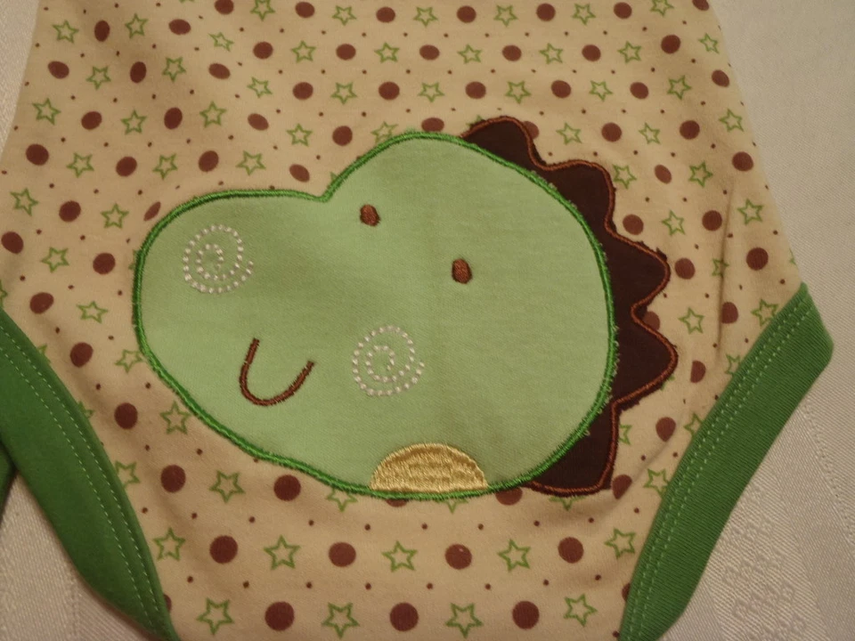 BABY Boys Small 0-3 Month D IS For Dino One Piece Outfit Cotton Bodysuit NWT - Image 3 of 4