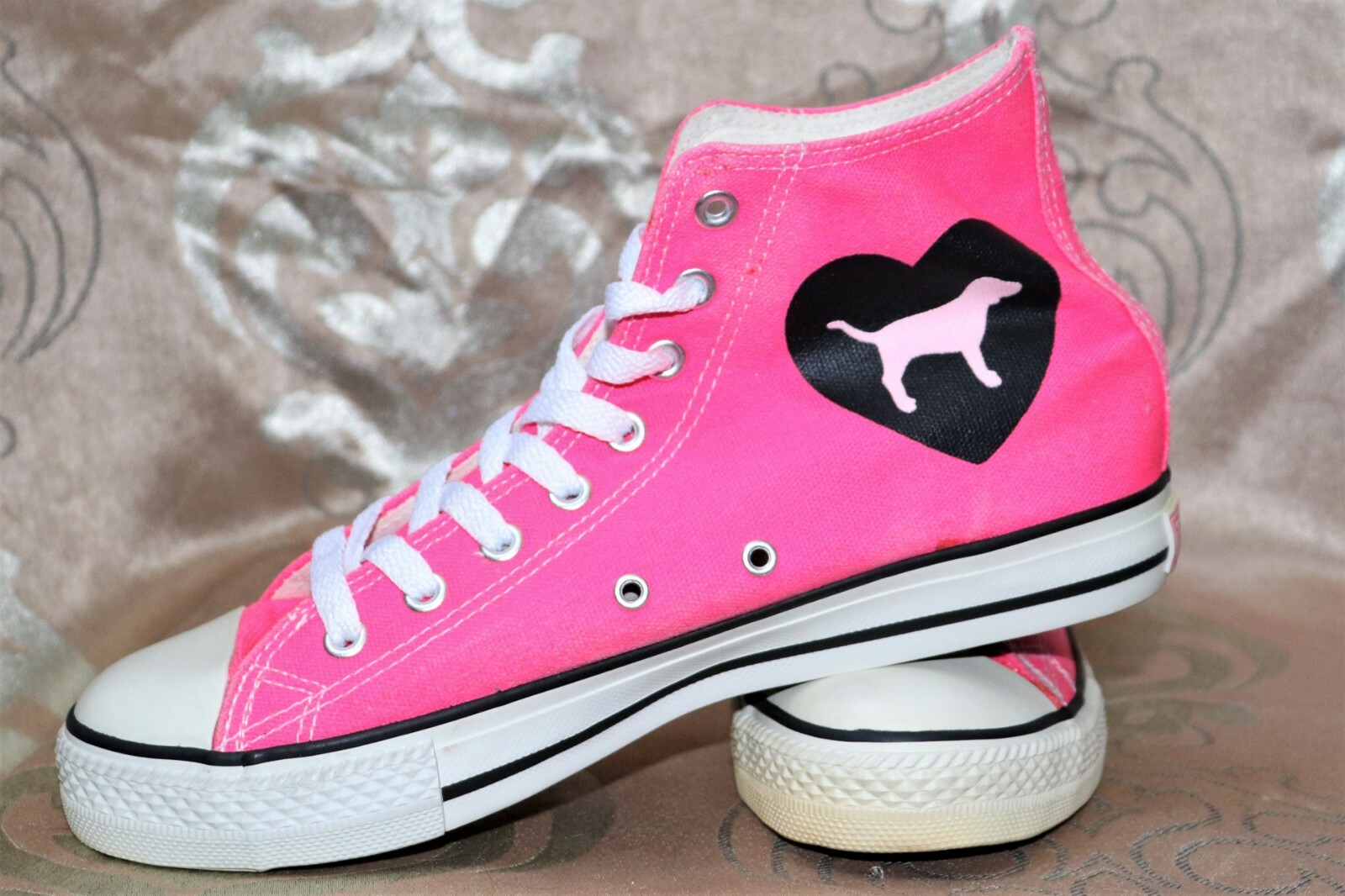 VICTORIA'S SECRET PINK RARE HTF NEON HOT PINK CONVERSE STORE DISPLAY SHOES  D005 | eBay