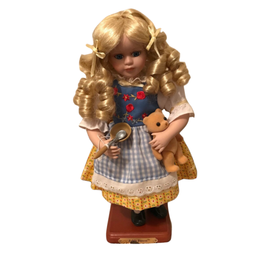 Fable Forest Goldilocks Porcelain Ceramic Doll 12 inches tall Vtg Rare in Box