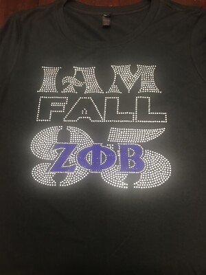Zeta Phi Beta - Fall 0f 1995 Sorority Rhinestone Tee Regular Size: Medium