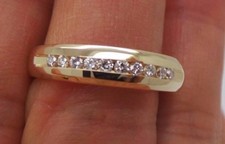 STUNNING 14K YG MEN'S DIAMOND BAND RING .20 tcw SZ 10 G112800-1 4.74 grams