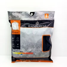 Rainforest Mens Size S Navy Blue Base Layer Crew Long Sleeve Top Shirt RF8200