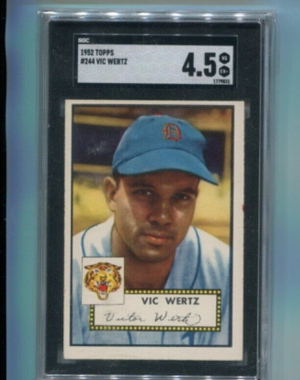 1952 Topps - VIC WERTZ - Card #244 - DETROIT TIGERS  SGC 4.5