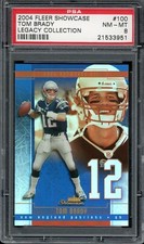 2004 Fleer Showcase Football #100 Tom Brady Legacy Collection PSA 8