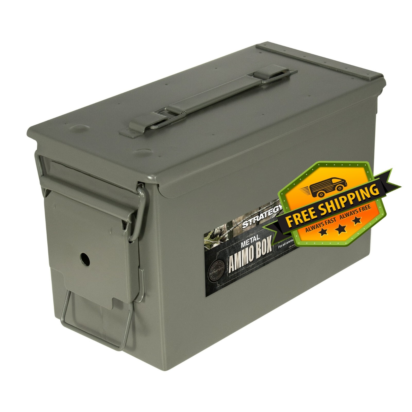 Strategy 50 Caliber Metal Ammo Storage Box 12 in. x 6.125 in. x 7.25 in. OD Gree