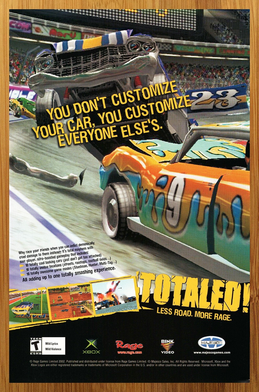 2002 Totaled! Xbox Print Ad/Poster Official Demolition Car Racing Game ...