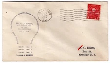 #654 Edison 1929 First Day Cover - Unofficial Harrison NJ - Chas Elliott