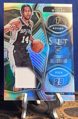 Blake Wesley 2022-23 Panini Select Draft Game Worn RC #DSM-BW Portland Blazers 