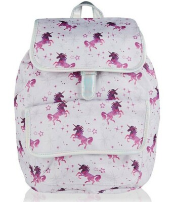Brand New Holographic Lilac Unicorn Rucksack For Girls From George UK