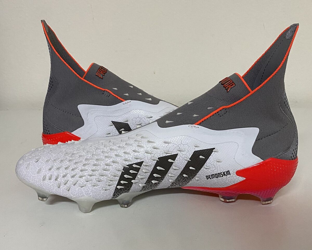 Adidas Predator Freak + FG Demonskin Mens Sz 11.5 White Grey Adidas Predator Freak + FG Demonskin Mens Sz 11.5 White Grey