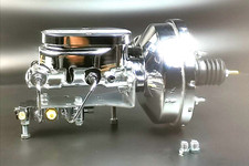 8 Chrome Gm Power Brake Booster Finned Master Cylinder Bottom Mount Disc Drum 8 Chrome Gm Power Brake Booster Finned Master Cylinder Bottom Mount Disc Drum