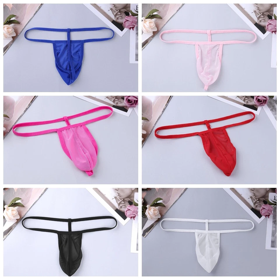 Herren String Tangas transparente Unterwäsche Low Rise Slips Bikini G-String - Bild 2 von 3