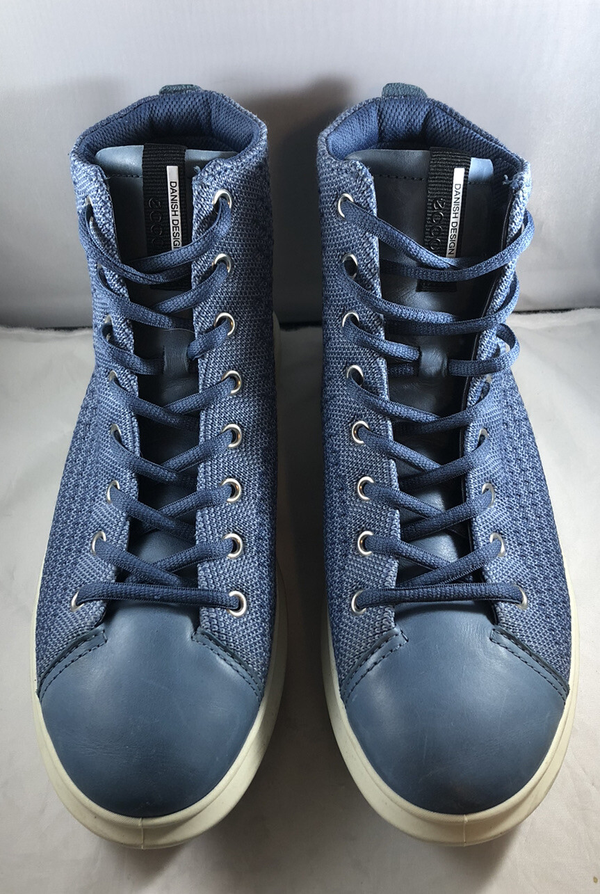 Ecco Women's Shoe Soft 3 High Top Size 8M EUR 39 Blue Sneaker | eBay