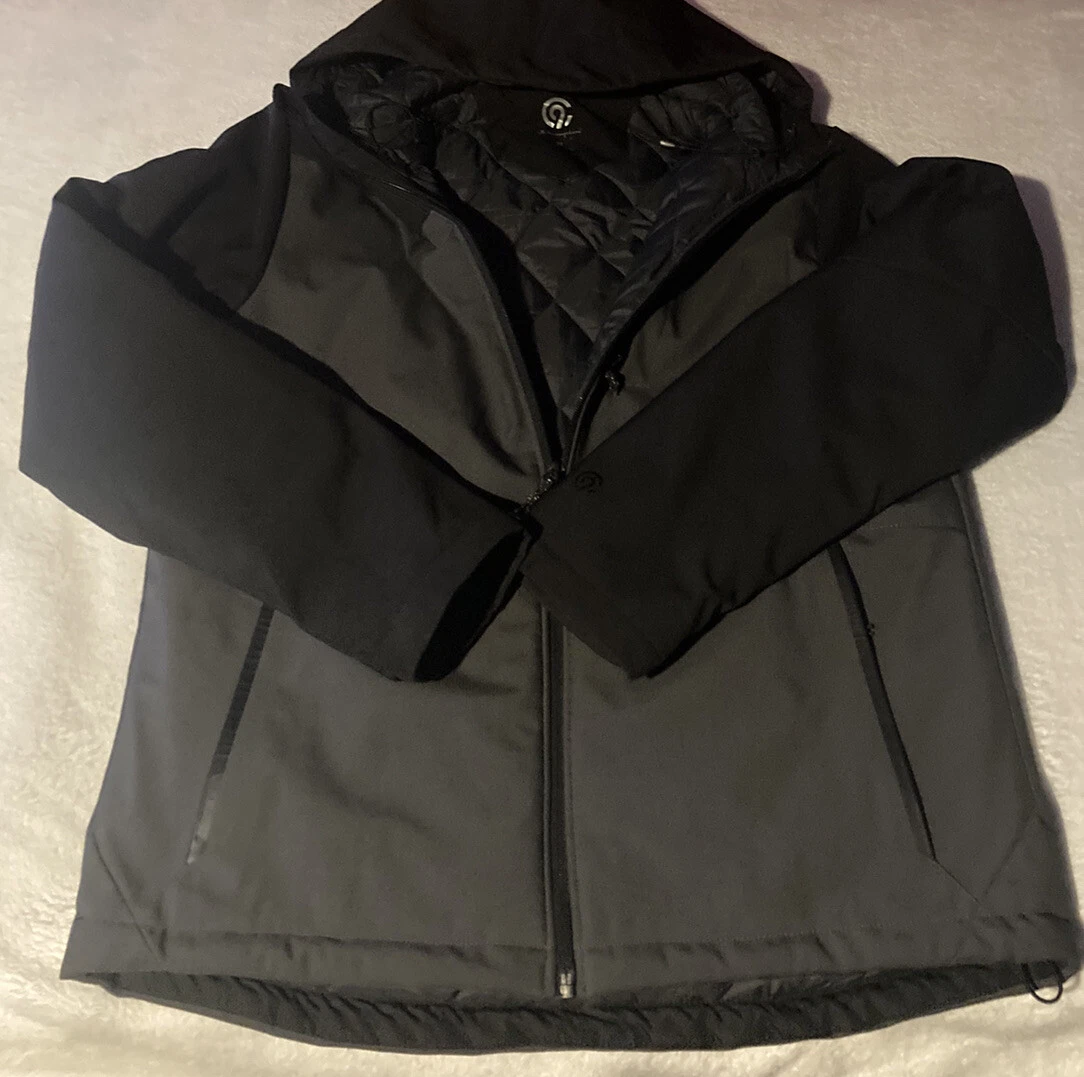 CHAMPION Black Outerwear Hooded Full Zip Warm Winter Coat Jacket Size Medium