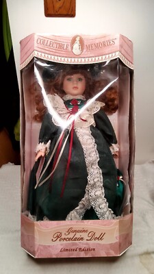 VintageCollectable Memories Genuine Porcelain Doll New In Box With