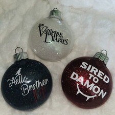 Handmade Vampire Diaries Christmas Themed Ornament Set of 3 NEW