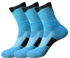 3 Pack Men's Cushioned Athletic Sport Socks Professional Basketball Elite Sock