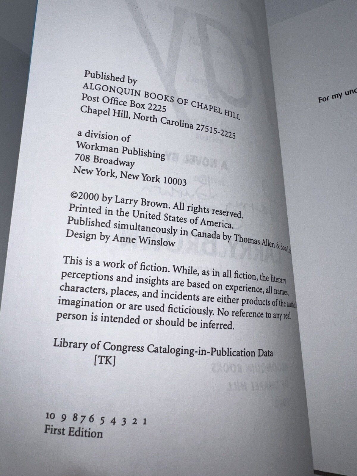 FAY by Larry Brown UNCORRECTED PROOF "Signed" 