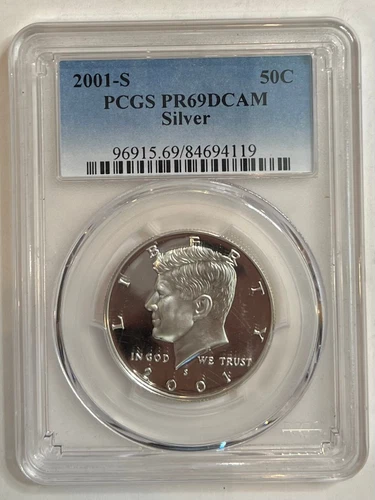 2001 S Kennedy Silver Half Dollar 50C PCGS PR 69 DCAM