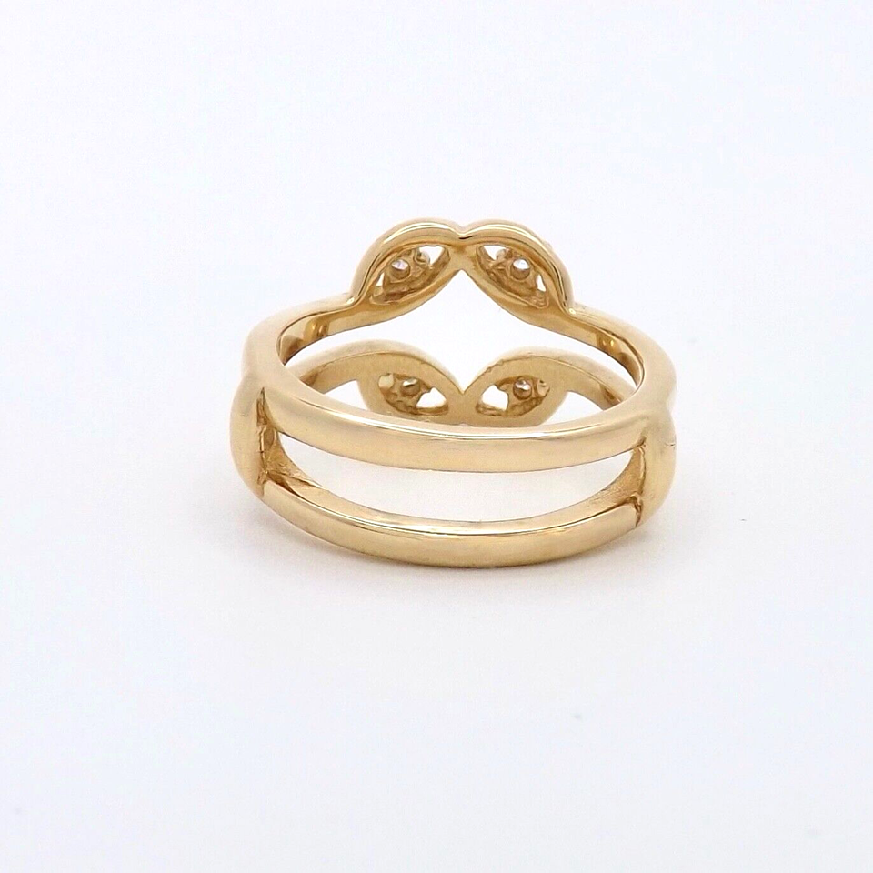 14k Gold Natural Diamond Engagement Ring Enhancer Insert Wedding Band ...