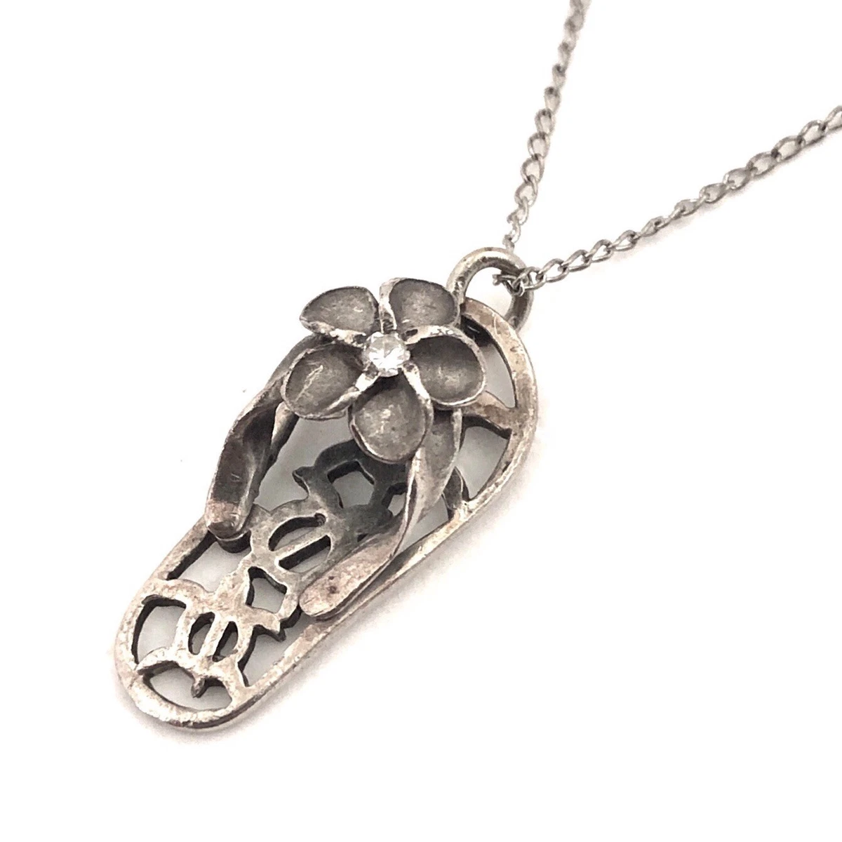 Sterling silver deals flip flop necklace