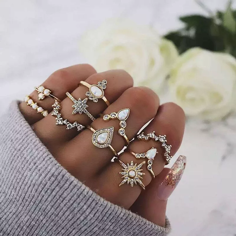 Boho 2024 silver rings
