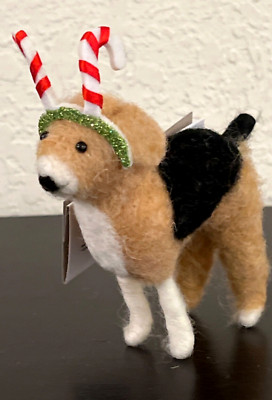 2023 Wondershop Target Felt Wool BEAGLE DOG Headband Christmas Tree Ornament NEW