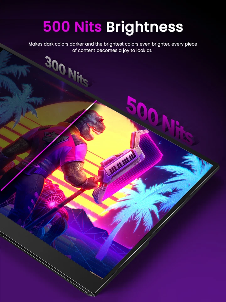 2025 4K Portable Monitor, UPERFECT 17.3" Gaming Monitor 3840x2160 HDMI USB C UHD - Image 3 of 4