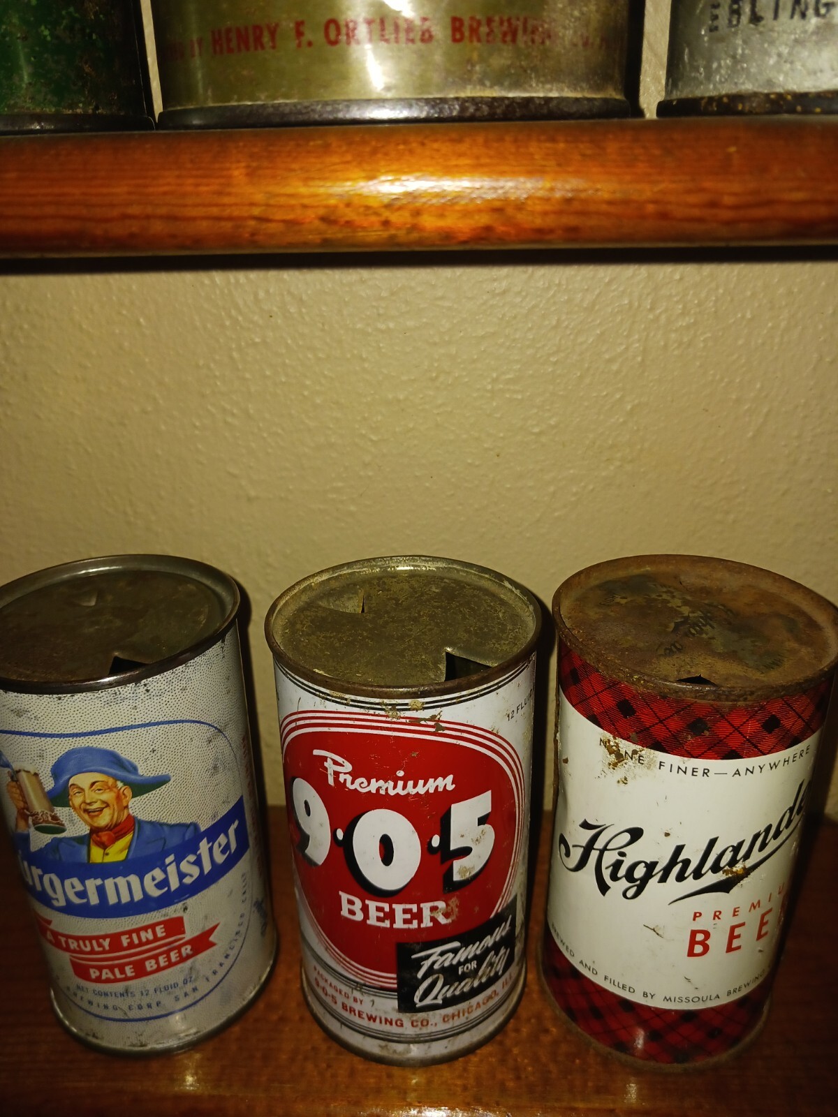 Three Vintage 12 Oz Flat Top Beer Cans. eBay