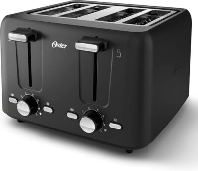 Oster 4-Slice Toaster with Bagel and Reheat Settings and Extra-Wide Slots