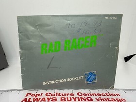 1987 Nintendo NES Rad Racer Game With Manual Inv-0777