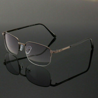 Mens Vintage Tinted Bifocal Reading Glasses Retro Readers +1.0 1.5 2.0 2.5 3.0