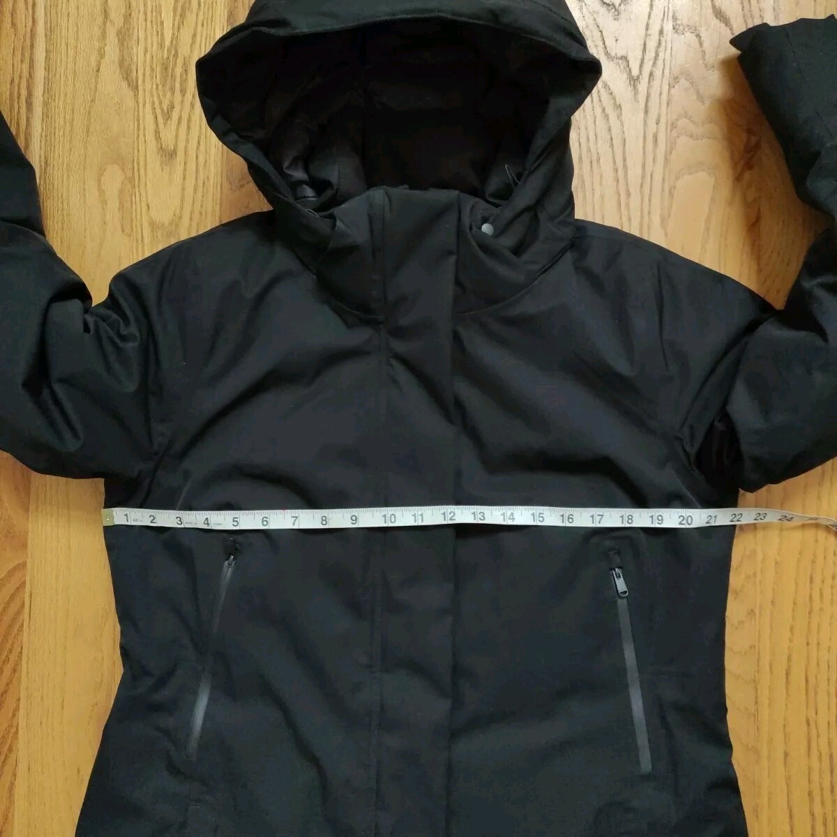 ATHLETA フード付きダウン L ブラック Athleta Downtown Puffer Jacket size LT Large Tall Black