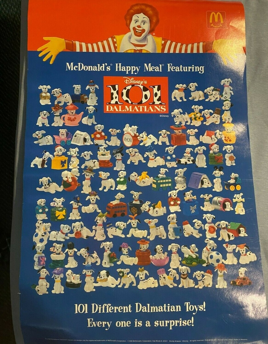 Vintage McDonald's Happy Meal Toy Poster Sign Disney 101
