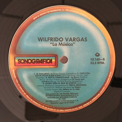 Wilfrido Vargas ‎– La Musica [1987] Vinyl LP Latin Merengue