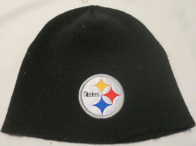 NFL Steelers Football Logo Black Beanie 