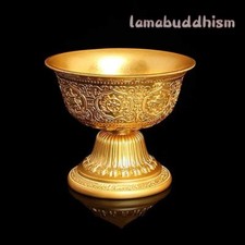 Pure Copper Drinking Bowl Auspicious Tibetan Holy Water Cup Buddhist Bowl
