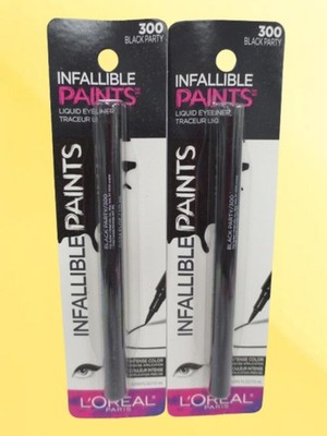 L'OREAL INFALLIBLE PAINTS LIQUID EYELINER 300 BLACK PARTY 0.034 OZ LOT OF 2