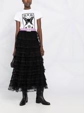 Red Valentino Lace Tiered Long Skirt