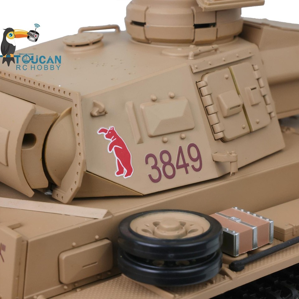 Henglong 1/16 Scale 7.0 M4A3 Sherman RTR RC Tank 3898 340° Turret Metal...