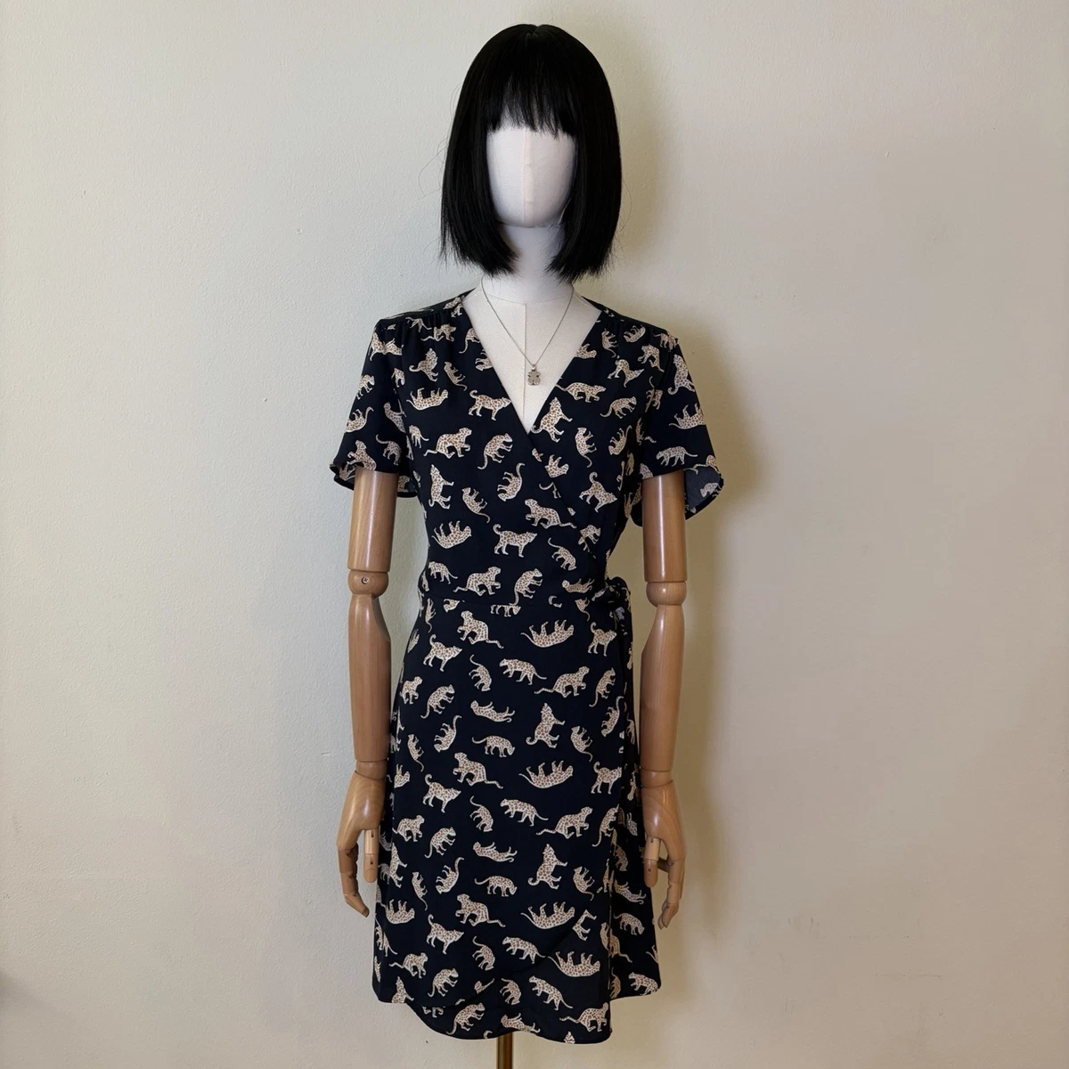 j crew short sleeve wrap dress Midi Wrap Dress In Soft Rayon Pink-and-blue Flowers For Women