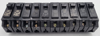 General Electric GE THQB1120 20A 1-Pole Bolt-On Circuit Breaker USED (Lot of 10)