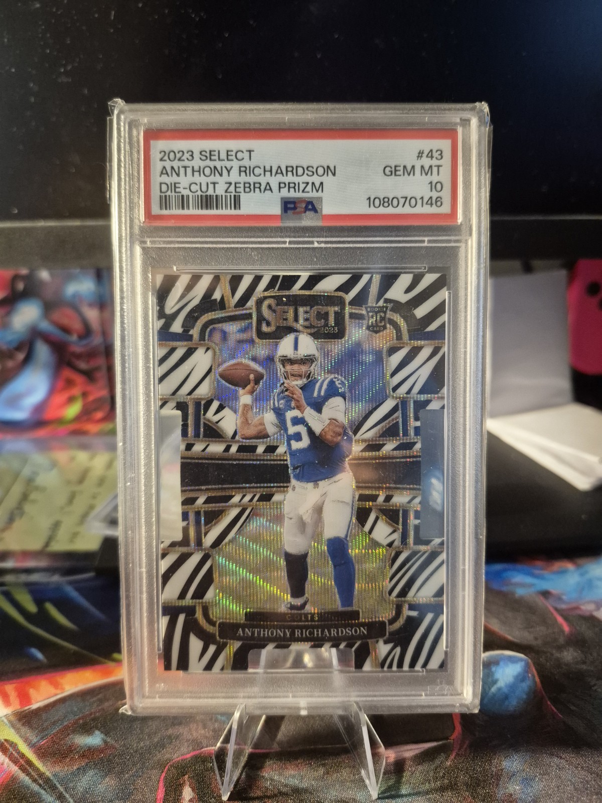 2023 Panini Select Concourse Anthony Richardson Rookie Zebra Prizm