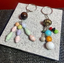 Handmade Bead Keychains Set 3  Metal Ring Fashionable