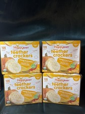 4-Organic Teether Crackers Mango And Pumpkin 1.7 Oz By Happy Baby Food- 4 Boxes