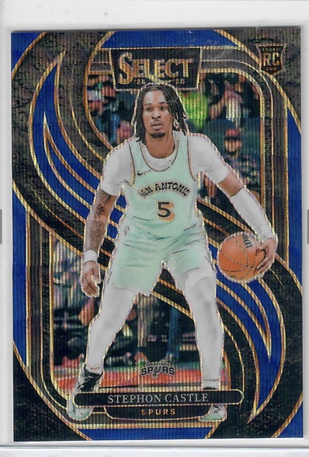 2024-25 Panini Select - Premier Level Stephon Castle #175 Blue Wave Prizm /75 RC